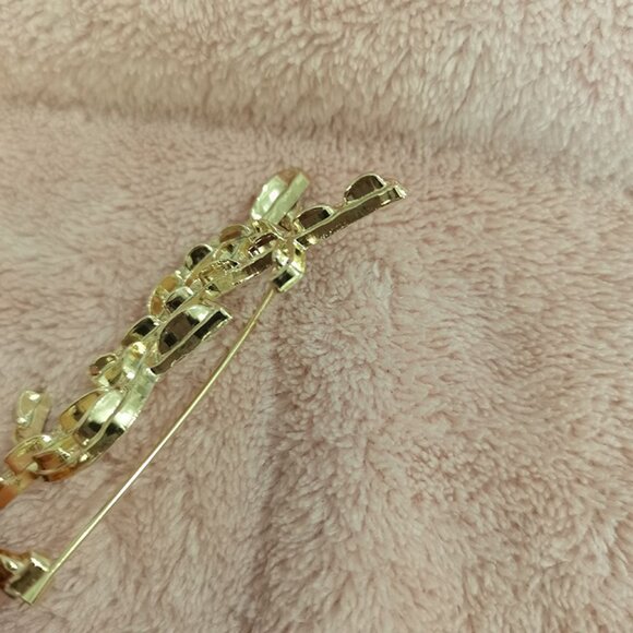 Yves Saint Laurent Gold Ysl Badge Brooch - Picture 5 of 6